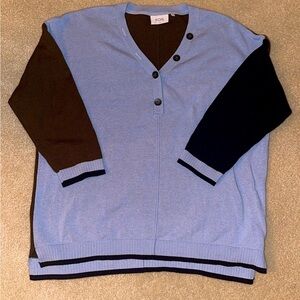 **Foil Brand 100% Cotton Sweater - Button Accent**